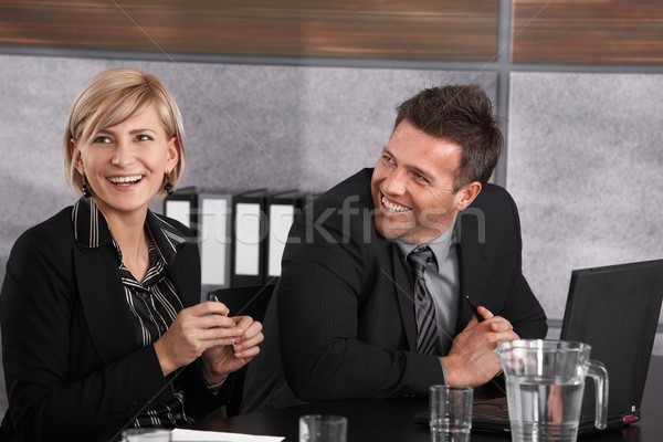 Happy partners working in office Stock photo © nyul