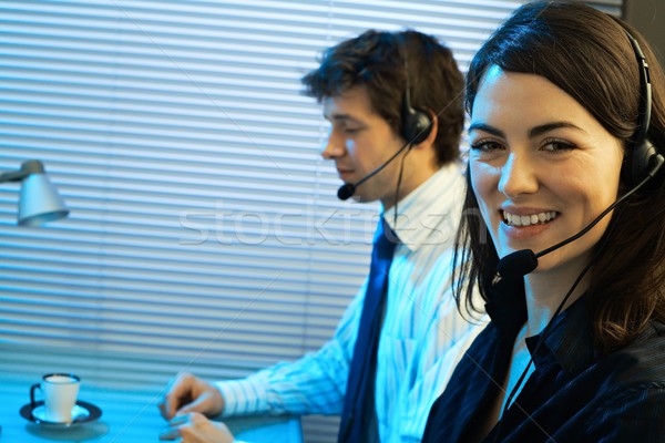 Operators talking on headset Stock photo © nyul