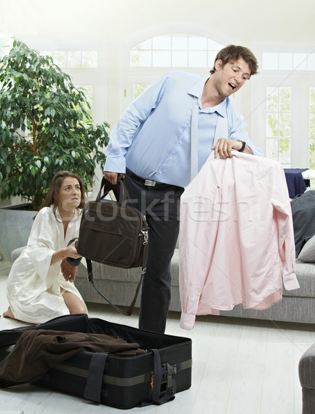 Jungen Geschäftsmann Geschäftsreise Frau halten Business Stock foto © nyul