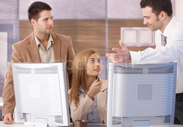 Businessteam working on connected computers Stock photo © nyul