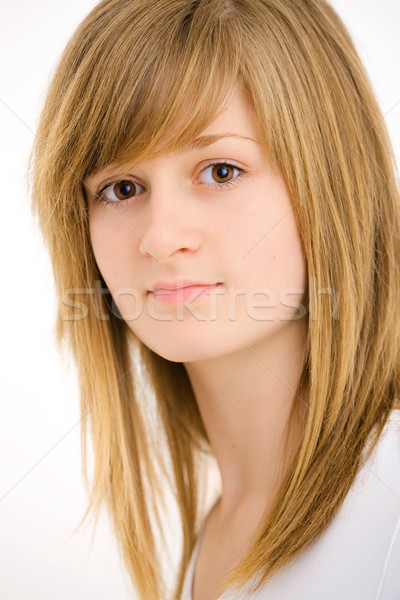 Primer plano retrato muchacha adolescente bastante largo Foto stock © nyul