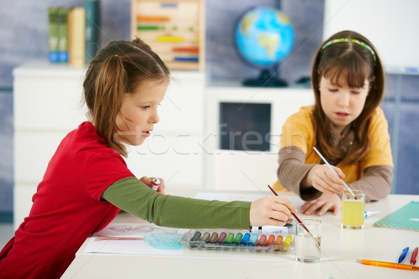 Dzieci malarstwo sztuki klasy szkoła podstawowa elementarny Zdjęcia stock © nyul