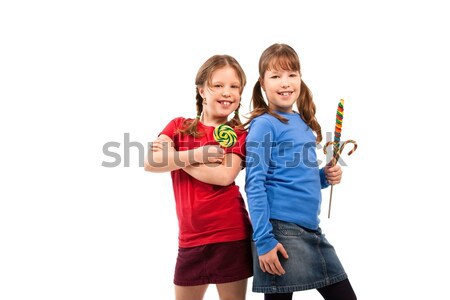 Girls in lollipop pose Stock photo © nyul