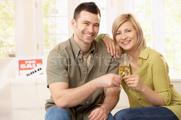 Stock photo: Portrait of celebrating couple