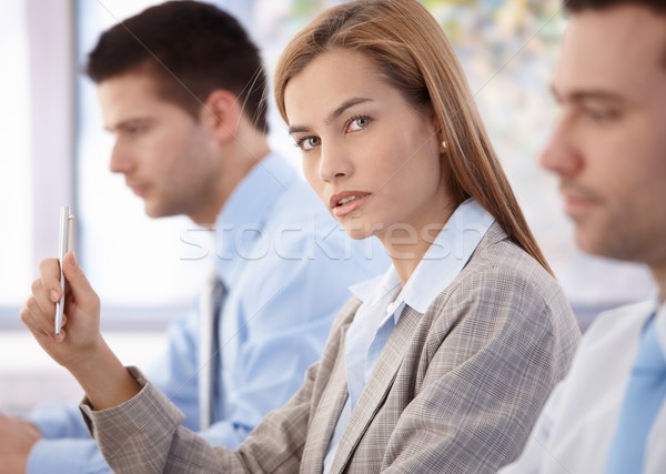 Confident businesswoman at business meeting Stock photo © nyul