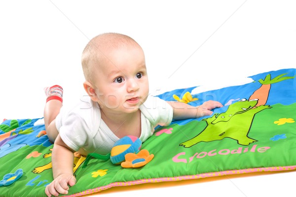 Stock photo: Baby playing isolated