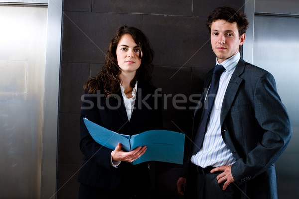  Businesspeople reading document Stock photo © nyul