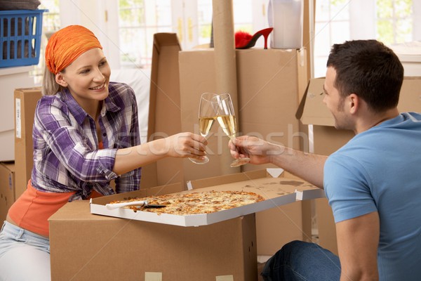 Lunch break at moving house Stock photo © nyul