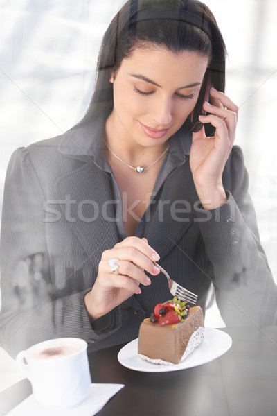 Office worker on phone call in cafe Stock photo © nyul