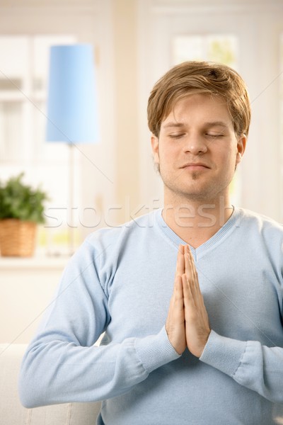 человека медитации молодым человеком домой Сток-фото © nyul