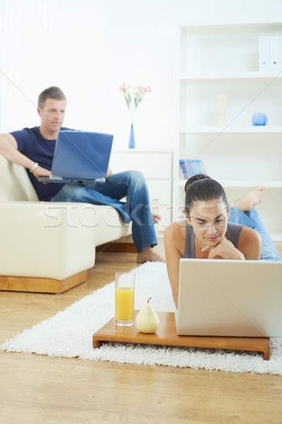 Young couple working at home Stock photo © nyul