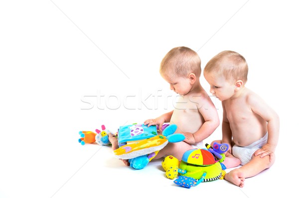 Baby giocare twin ragazzi insieme Foto d'archivio © nyul