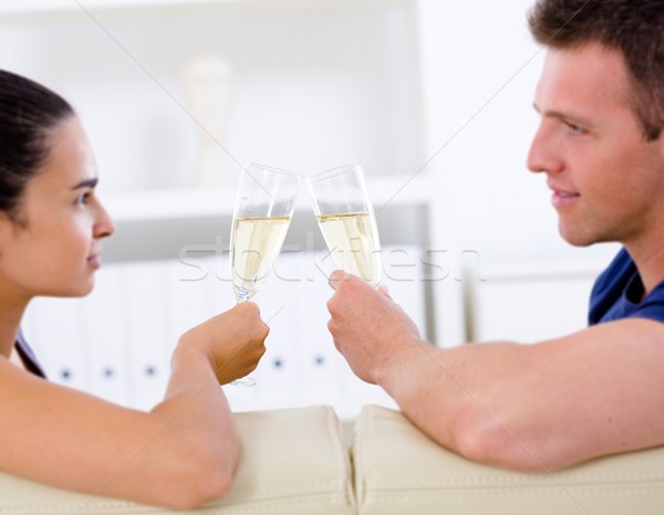 Love couple - drinking champagne Stock photo © nyul