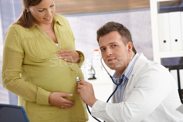Zdjęcia stock: Lekarza · ciąży · badanie · stetoskop · konsultacji
