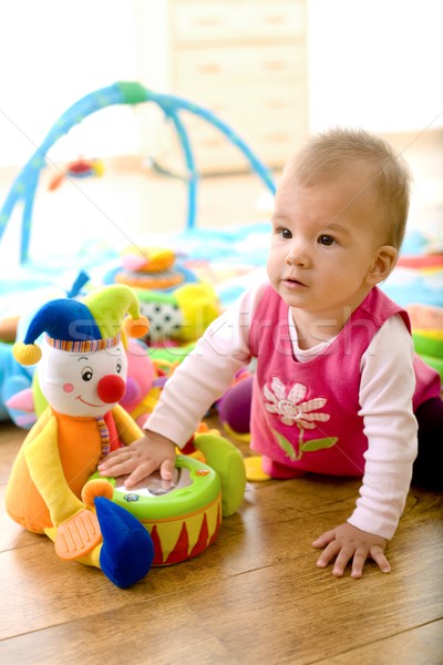 Bebê jogar casa menina meses macio Foto stock © nyul