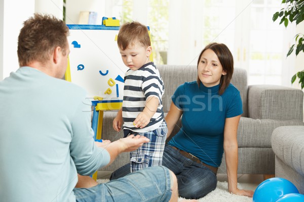 Little boy learning letters and numbers Stock photo © nyul