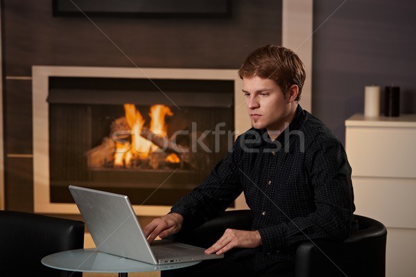 Young man working at home Stock photo © nyul