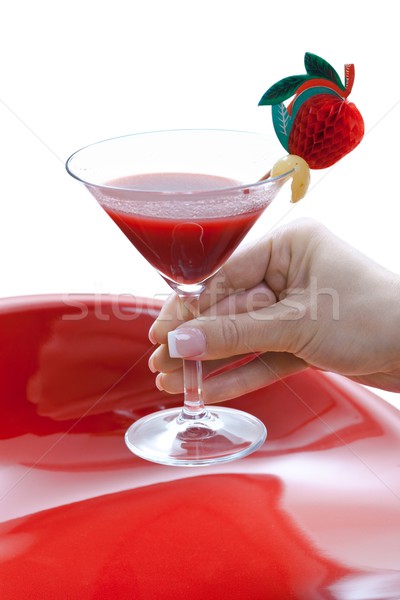 Stockfoto: Vrouwelijke · hand · cocktail · glas