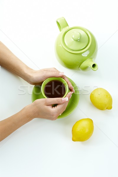 Female hands holding tea cup Stock photo © nyul