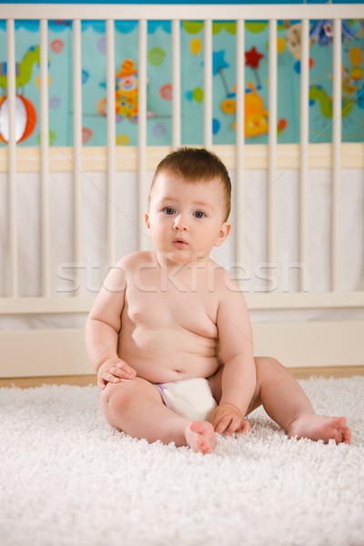 Baby Windel süß Junge Sitzung Stock foto © nyul