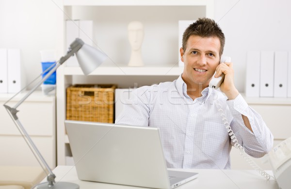 Businessman working at home Stock photo © nyul