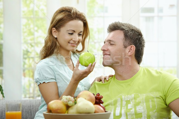 健康 愛 情侶 早餐 一起 女子 商業照片 © nyul