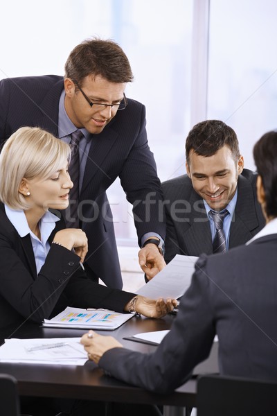 Foto stock: Gente · de · negocios · de · trabajo · oficina · reunión · mesa