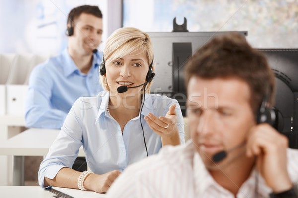 Operator talking on headset Stock photo © nyul