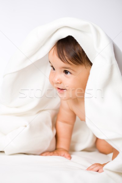 Stockfoto: Glimlachend · gelukkig · baby · maanden · oude