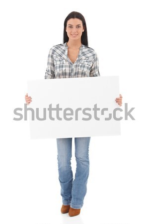 Stockfoto: Aantrekkelijk · meisje · witte · paneel · aantrekkelijk · jong · meisje