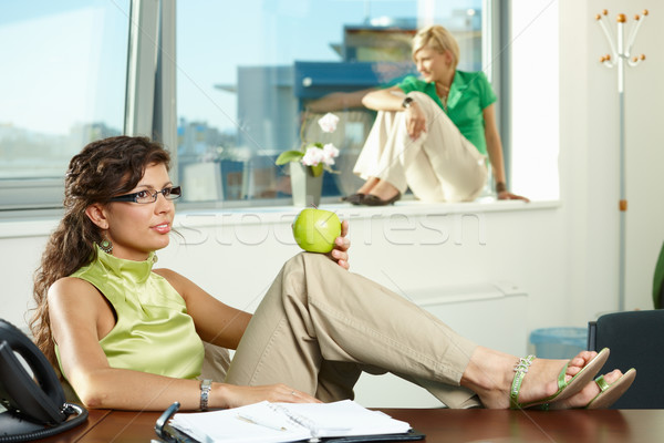 Stock photo: Businesswoman with apple