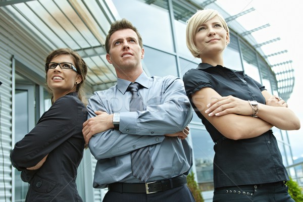 Business team poseren outdoor groep toegewijd jonge Stockfoto © nyul