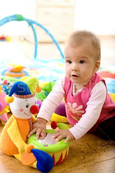 Baby spelen home maanden zachte Stockfoto © nyul