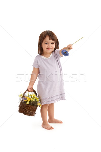 Cute girl handing flower Stock photo © nyul