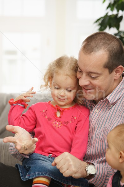 Father with small daughters Stock photo © nyul