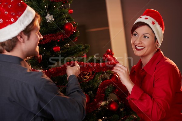 Stockfoto: Gelukkig · paar · vieren · christmas