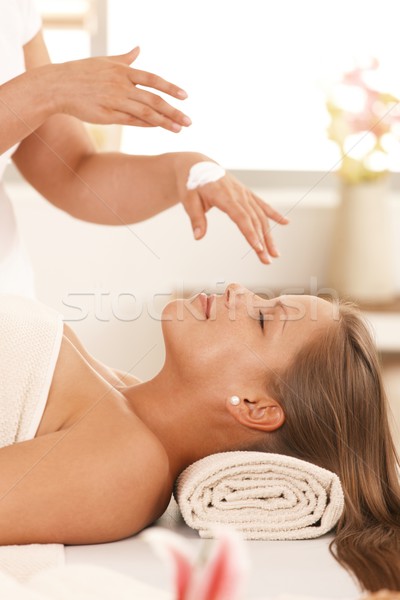 Masseur room vrouw ogen schoonheid Stockfoto © nyul