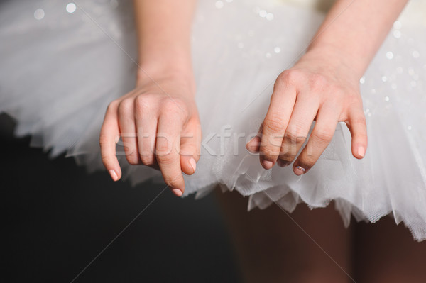 Hands of ballerinas with her tutu. Stock photo © O_Lypa
