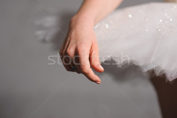 Stockfoto: Hand · ballerina · witte · bevallig · ballet