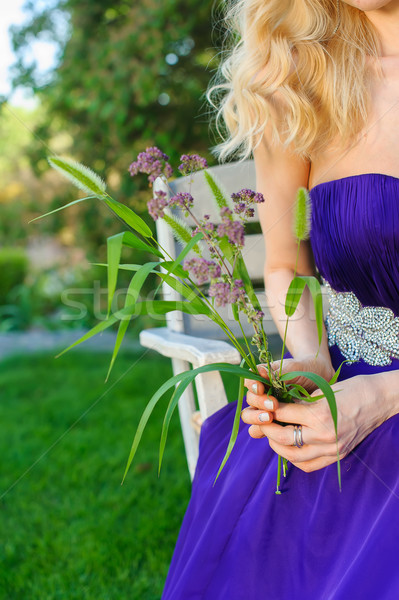 女性 花束 ブロンド 美人 ストックフォト © O_Lypa