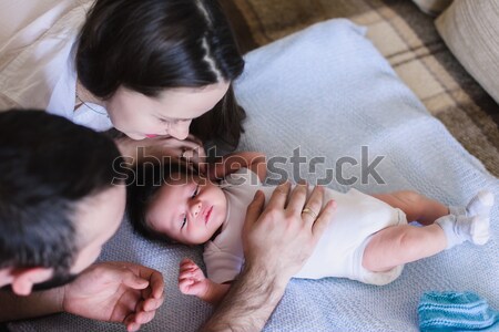 Stock photo: Parents with Newborn Baby Boy
