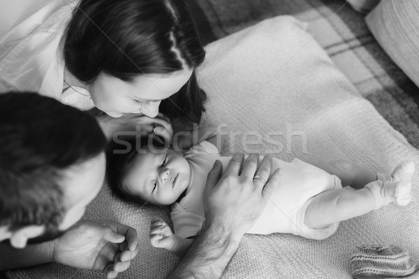 Parents with Newborn Baby Boy Stock photo © O_Lypa