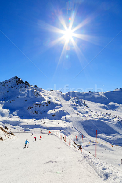 Winter Landschaft Ski Resort Alpen Natur Stock foto © Obencem