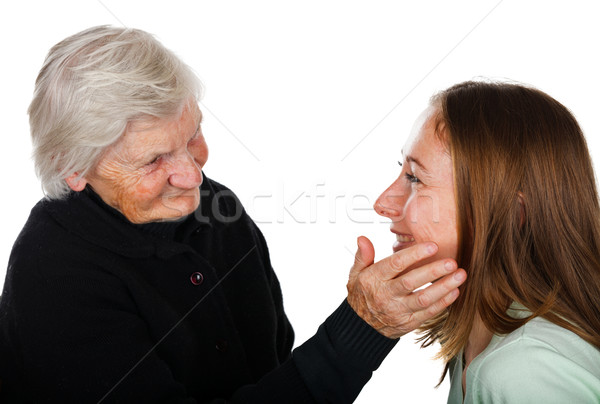 Ręce słodkie starszych babcia kobieta strony Zdjęcia stock © Obencem