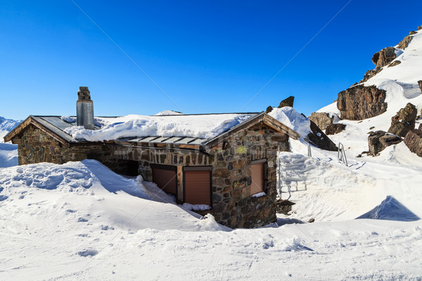 [[stock_photo]]: Montagne · hutte · photos · hiver · paysage · alpes