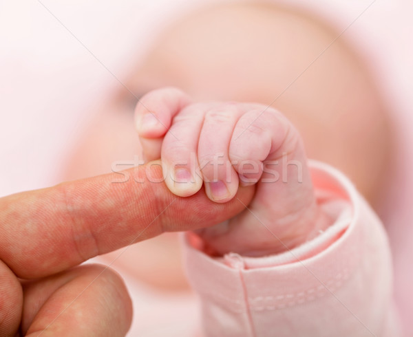 Anya baba kezek közelkép fotó nő Stock fotó © Obencem