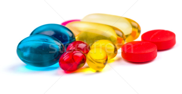 Farbenreich Pillen Foto weiß isoliert Stock foto © Obencem