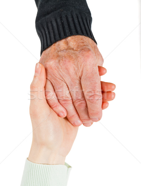 Helpende hand vinden verzorger hand vrouwen Stockfoto © Obencem