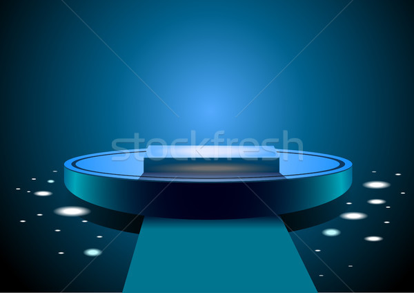 Niebieski podium plastikowe zmysłowy ilustracja dance Zdjęcia stock © obradart