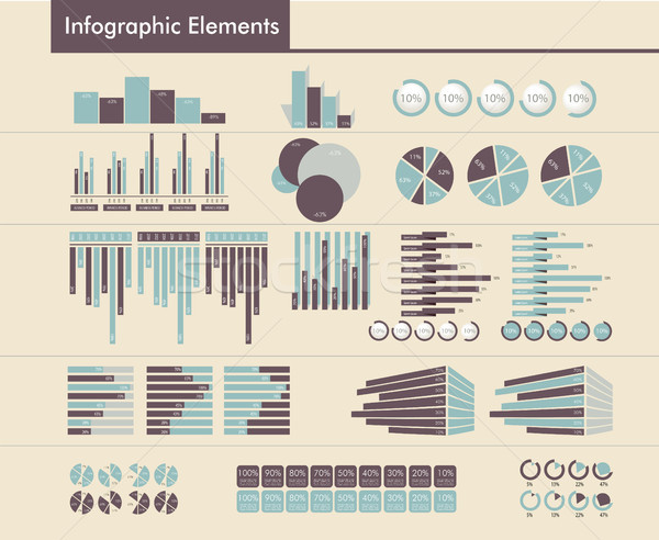 Detaliu vector diferit grafice diagrame Imagine de stoc © obradart